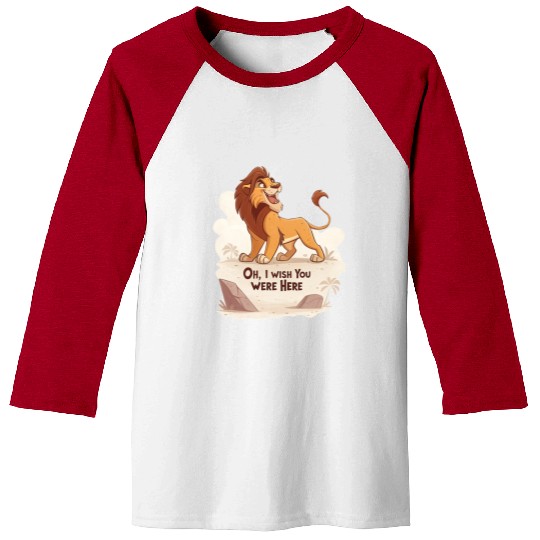 Lonely Lion Longing Baseball Tees