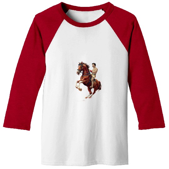 Wild West Glory – Vintage Mustached Cowboy on Rear Baseball Tees