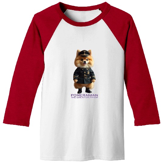 Pomeranian The Great Dictator Baseball Tees