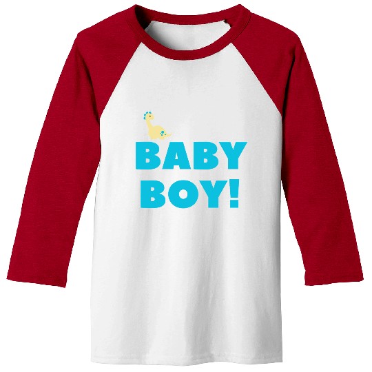 Cute Baby Boy Dinosaur – Blue Newborn Gift Design Baseball Tees