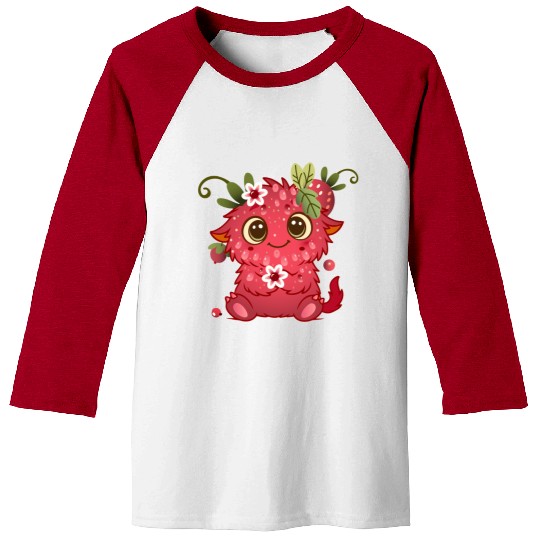 Cute Monster in Raspberry Design Baseball Tees