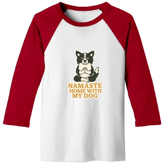 Peaceful Dog Meditation Design Baseball Tees