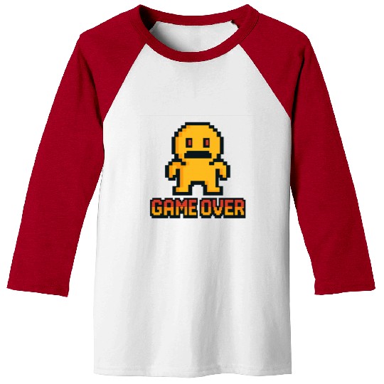 Retro Pixel Game Over – 8-Bit Character Design Baseball Tees