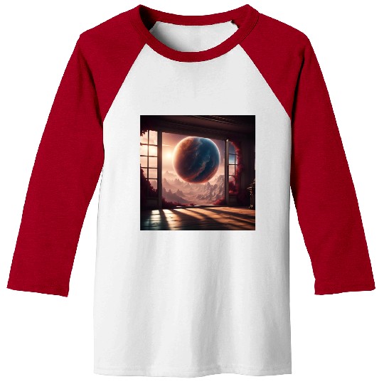 Galactic View from Alien World Baseball Tees