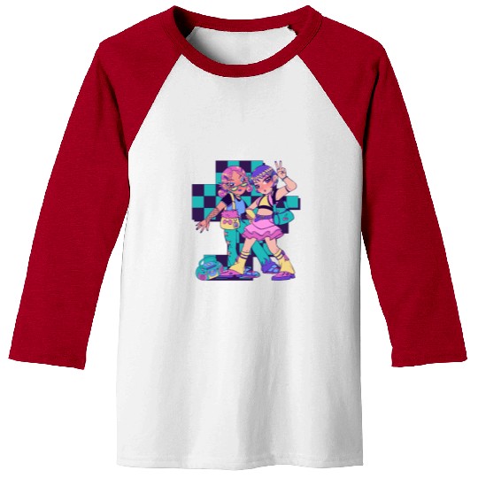 Purple And Green Bold Girl Baseball Tees