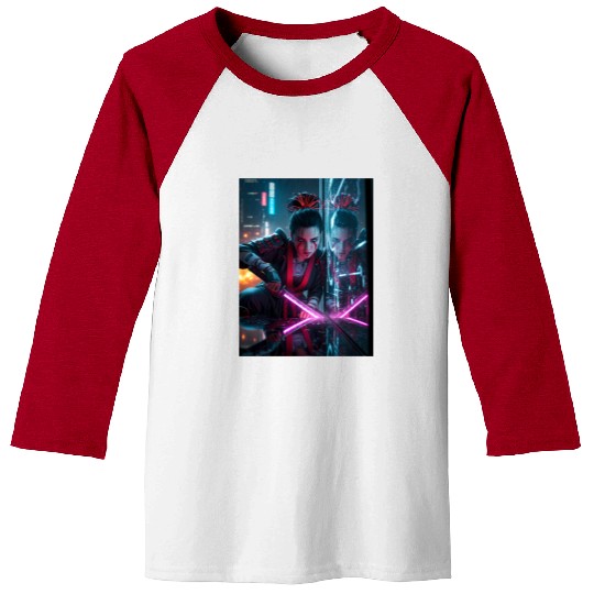 Cyberpunk Samurai Girl Baseball Tees