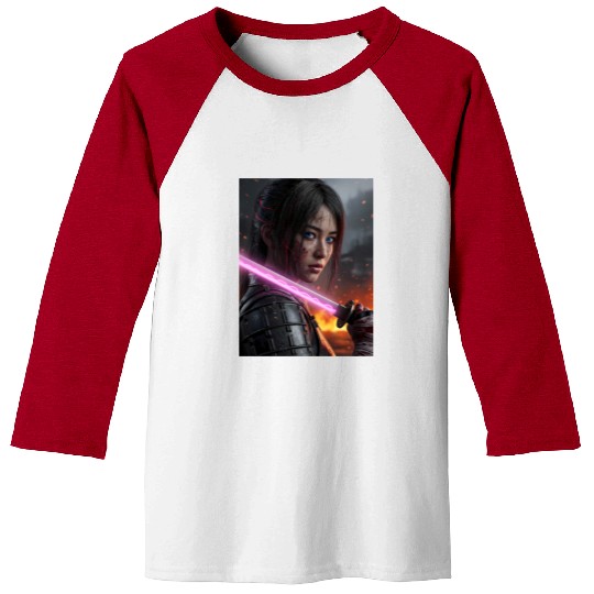 Cyberpunk Samurai Girl Baseball Tees
