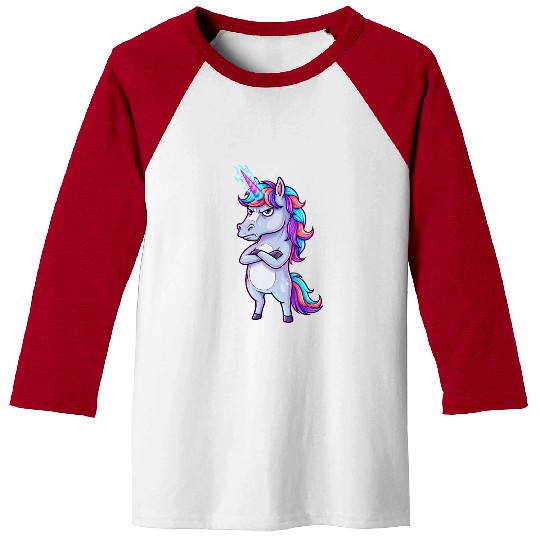 Grumpy Unicorn: Sparkle & Sarcasm! Baseball Tees