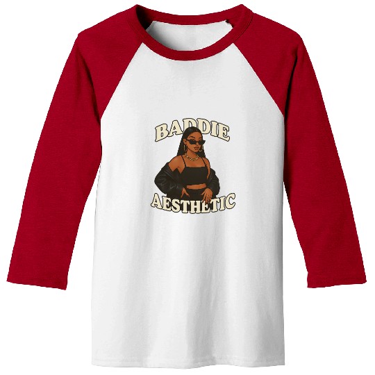 Bold Black Girl Aesthetic Illustration Baseball Tees