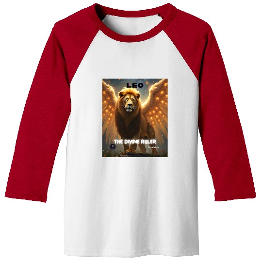 Leo the Divine Ruler with Angel Wings Baseball Tees