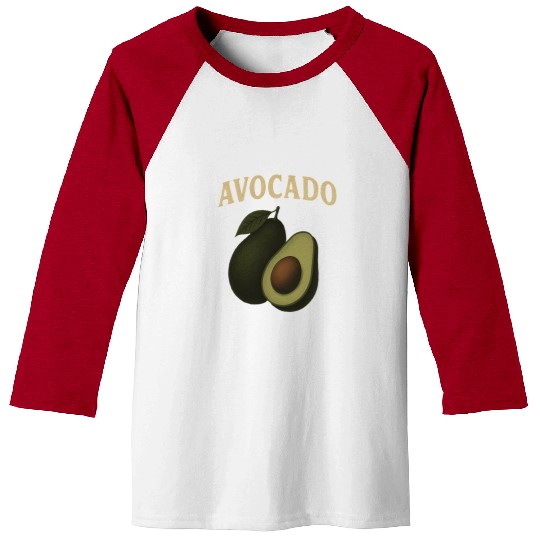 Avocado Botanical Illustration Baseball Tees