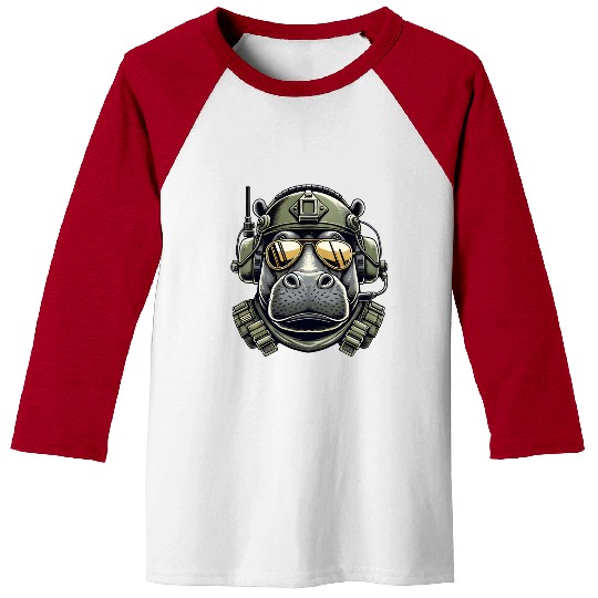 Hippo Military Design Baseball Tees