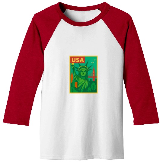 Iconic Statue of Liberty Urban Artwork  Baseball Tees