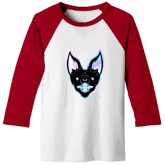 Neon Lit Fierce Bat Design Baseball Tees