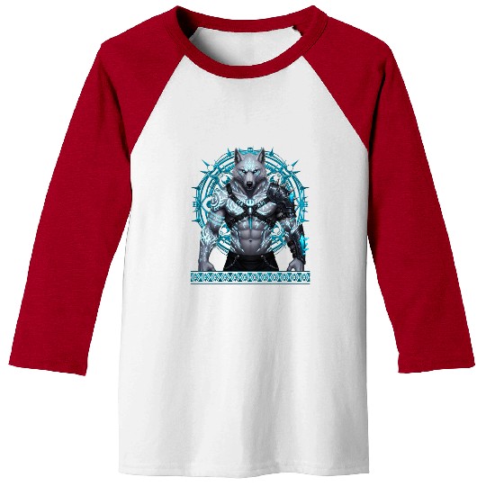 Frostwolf Warrior with Arcane Runes Baseball Tees