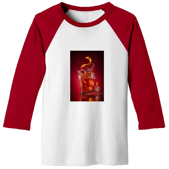 Splashing Negroni Cocktail Baseball Tees