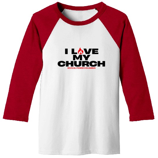 Love My Church Red Baseball Tees