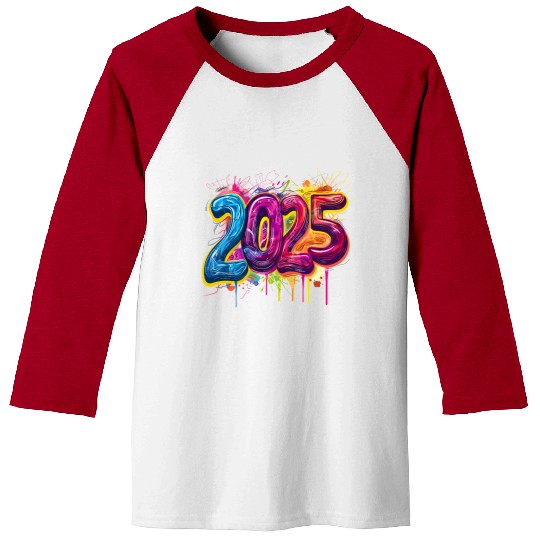 Colorful 2025 Graffiti Style Celebration Baseball Tees