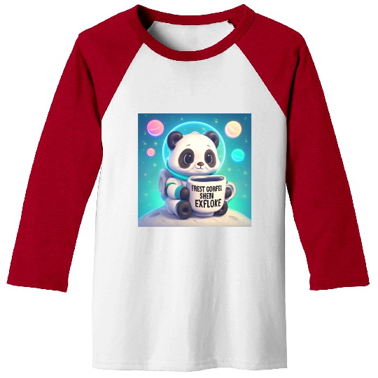 Space Panda Coffee – Pastel Astronaut Art Baseball Tees