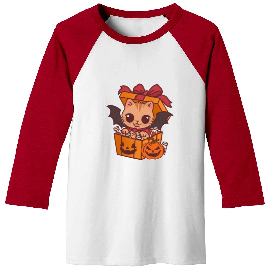Halloween Cat with Potion Gift Box Baseball Tees
