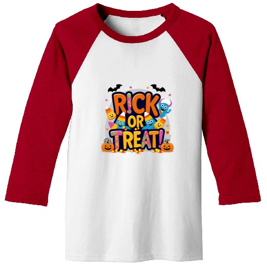 Colorful Halloween Trick or Treat Design Baseball Tees