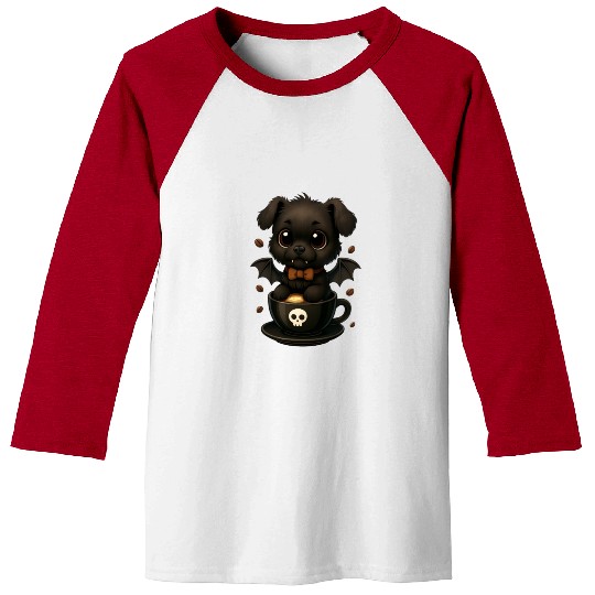 Cute Bat Puppy Coffee Mug Design Baseball Tees