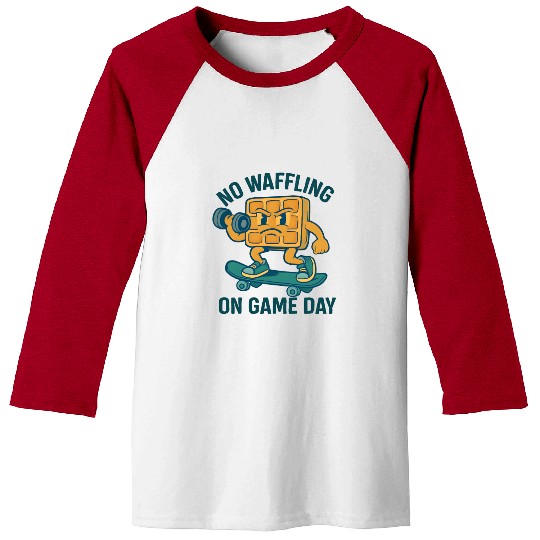 Waffle Character Skateboard Design Baseball Tees
