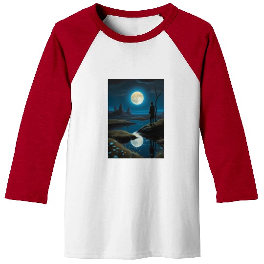 Mystic Night Under the Full Moon Baseball Tees