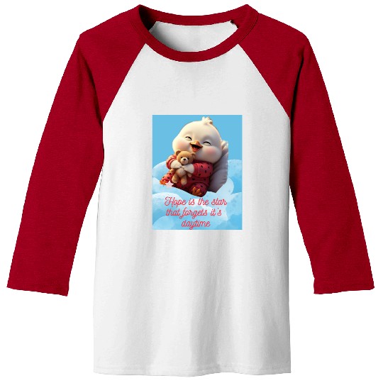Whimsical Baby Duck with Teddy Bear Baseball Tees