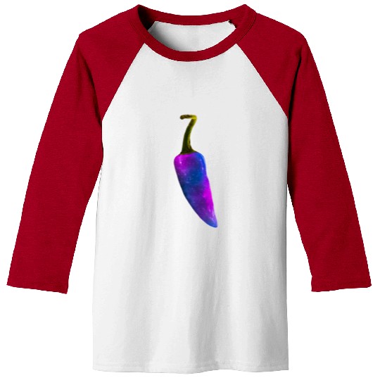 Galaxy Themed Chili Pepper Design Baseball Tees