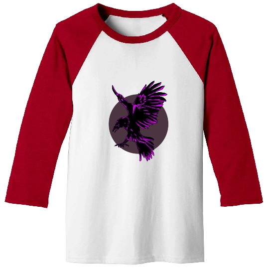 Neon Purple Raven in Flight Baseball Tees