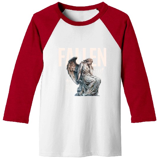 Reflective Angel Sculpture Design Baseball Tees