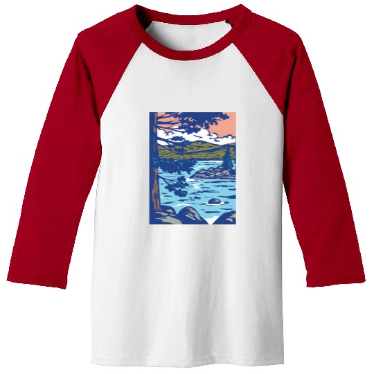 WPA Art Emerald Bay State Park in South Lake Tahoe Baseball Tees