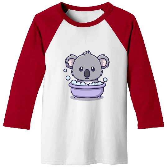 Cute Koala Bear Taking a Bubble Bath Relaxing  Baseball Tees