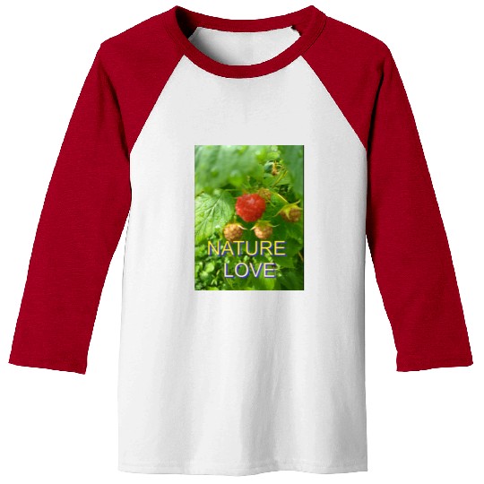 Vivid Raspberry and Greenery Nature Design Baseball Tees