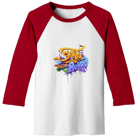 Skateboard Graffiti Art Design Baseball Tees