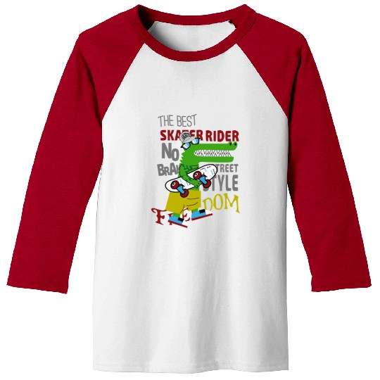 Skateboard Crocodile with Street Style Baseball Tees