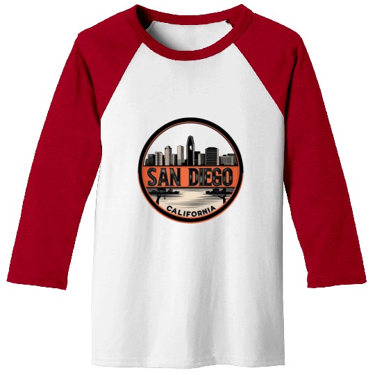 San Diego Skyline Coastal Design Baseball Tees