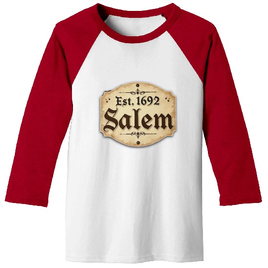 Vintage Salem Establishment Logo Design Baseball Tees