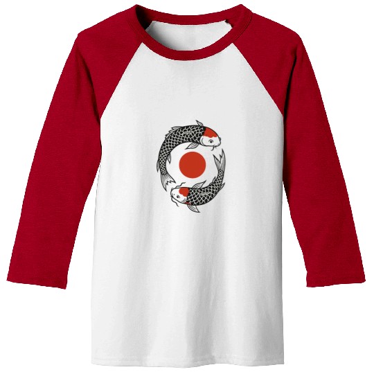 Koi Fish Yin Yang Symbol Baseball Tees