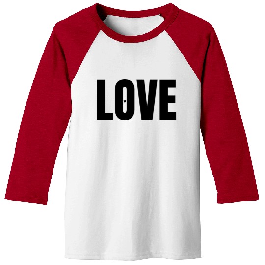 Minimalist Black "LOVE" Typography Baseball Tees