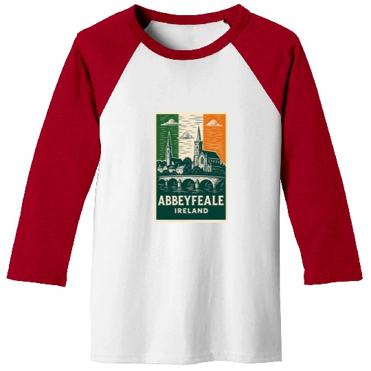 Abbeyfale Ireland Church Skyline Baseball Tees