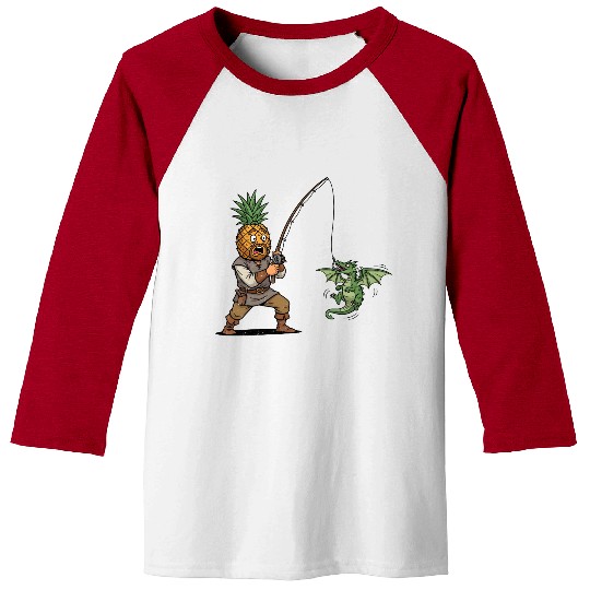 Tropical Fishing Adventure Illustration Baseball Tees