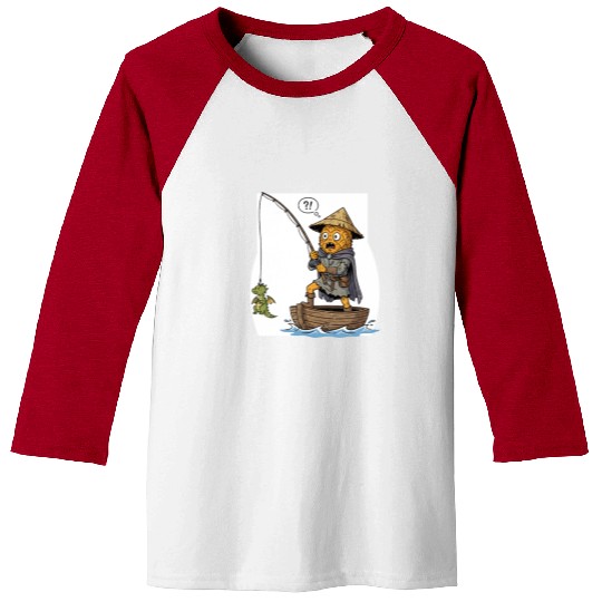 Whimsical Pineapple Fisherman Baseball Tees