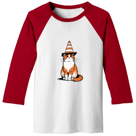 Traffic Cone Cat Baseball Tees