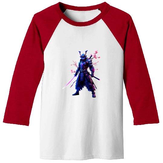 Neon Samurai Warrior Baseball Tees