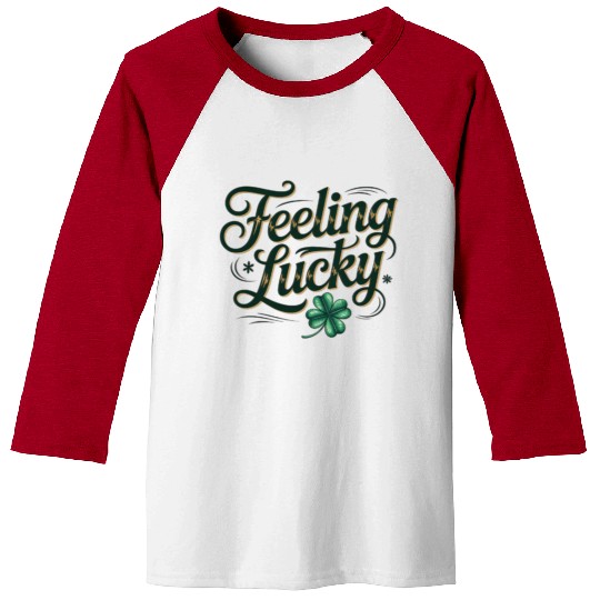 Felling Lucky Shamrock Typography Baseball Tees
