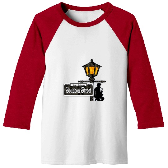 Bourbon Street Saxophonist  Baseball Tees