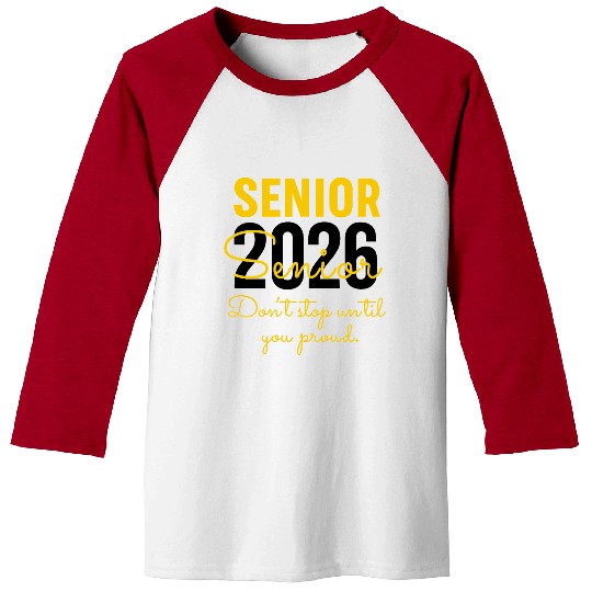 Senior 2026 Distressed Number Design Class of 2026 Baseball Tees