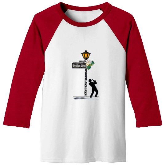 Bourbon Street Saxophonist 2 Baseball Tees